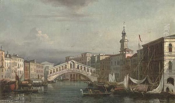 The Grand Canal Oil Painting by Giuseppe Bernardino Bison