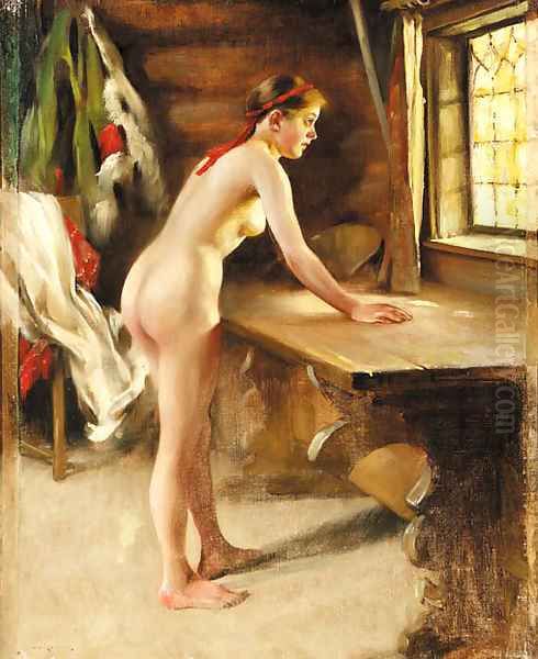 Untitled Oil Painting by August Wilhelm Nikolaus Hagborg