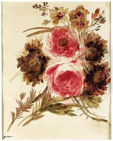 A Bouquet Of Roses And Peonies Oil Painting by Giuseppe Bernardino Bison