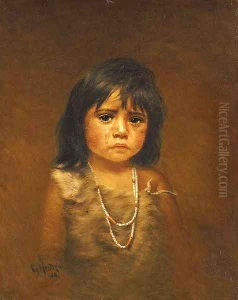 Indian Child with Tear Oil Painting by Grace Carpenter Hudson