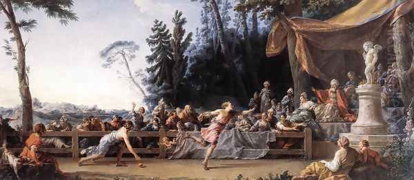 The Race between Hippomenes and Atalanta 1762-65 Oil Painting by Noel Halle