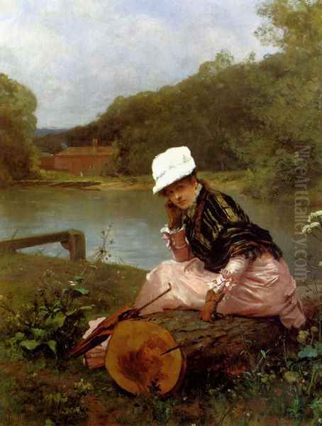 Faraway Thoughts Oil Painting by Ferdinand Heilbuth