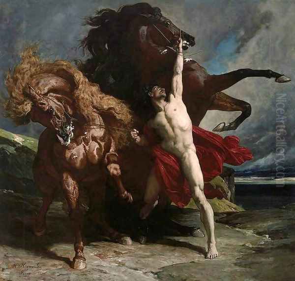 Automedon with the Horses of Achilles Oil Painting by Regnault Henri