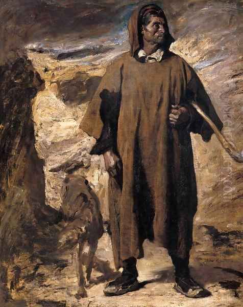 Castilian Mountain Shepherd Oil Painting by Regnault Henri