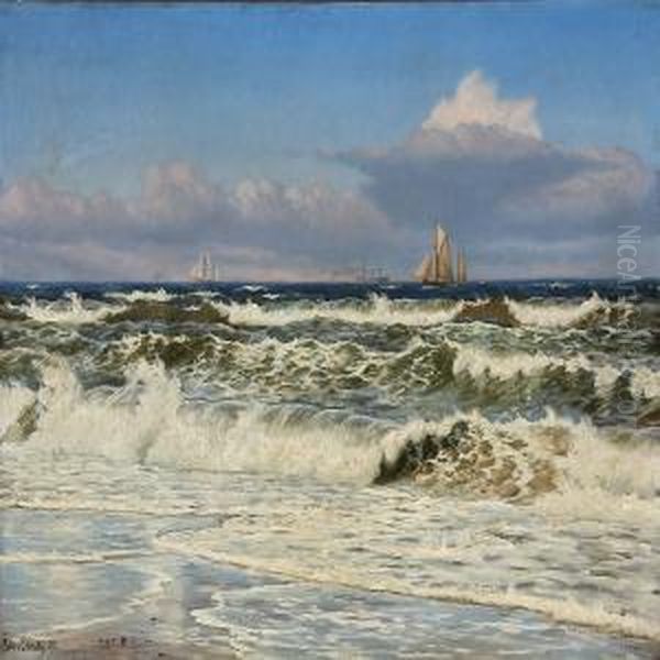 Stranden Ved Humlebaek Oil Painting by Christian Vigilius Blache