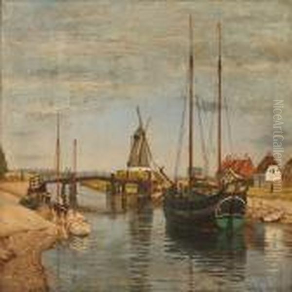 Summer's Day At Karrebaeksminde, Denmark Oil Painting by Christian Vigilius Blache