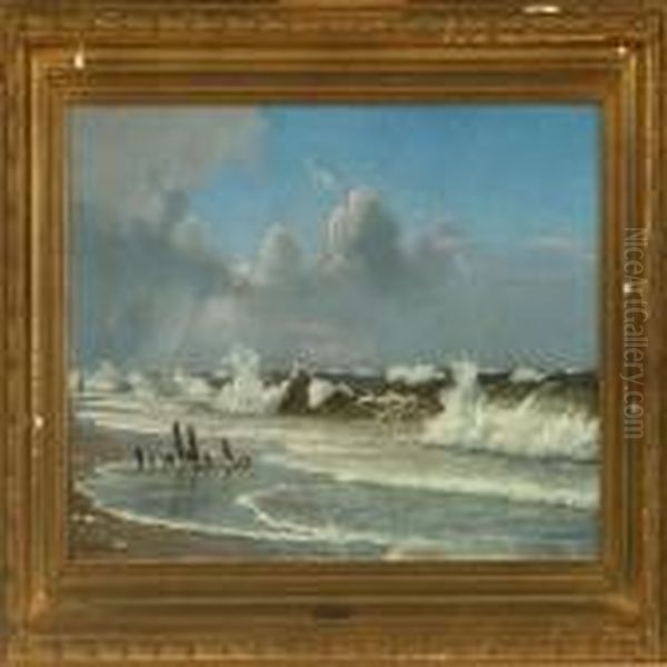 Seascape Oil Painting by Christian Vigilius Blache