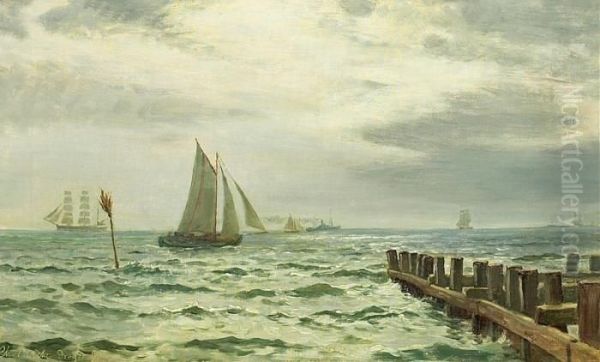 Seascape From Dragor Oil Painting by Christian Vigilius Blache