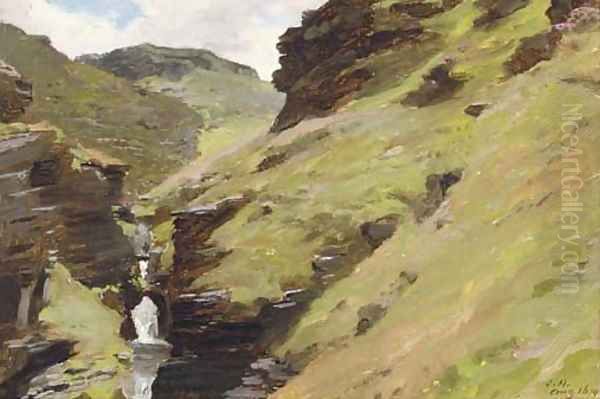 In the rocky valley, near Tintagel, Cornwall Oil Painting by James Hayllar