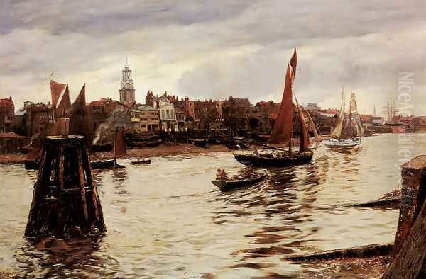 Limehouse Oil Painting by Charles Napier Hemy