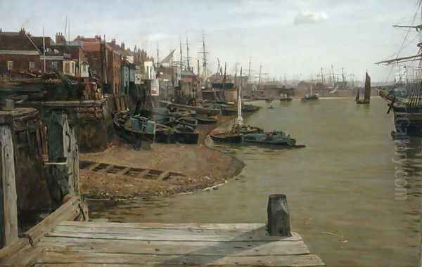 The Thames at Limehouse Oil Painting by Charles Napier Hemy