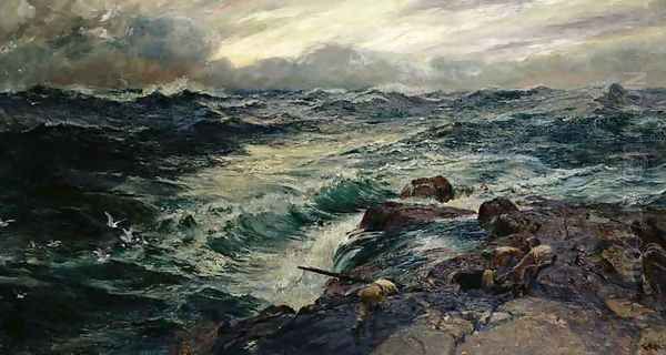 Birds of Prey Oil Painting by Charles Napier Hemy