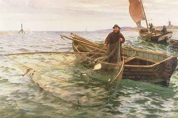 The Fisherman Oil Painting by Charles Napier Hemy