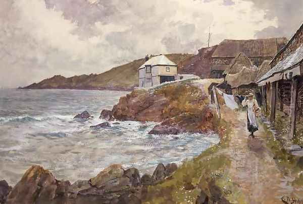 Coast Scene Oil Painting by Charles Napier Hemy