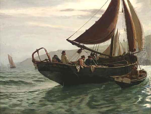 The Trawler Oil Painting by Charles Napier Hemy