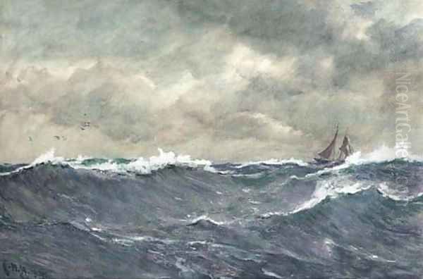 In a heavy swell Oil Painting by Charles Napier Hemy