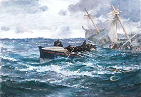 The Rescue Oil Painting by Charles Napier Hemy