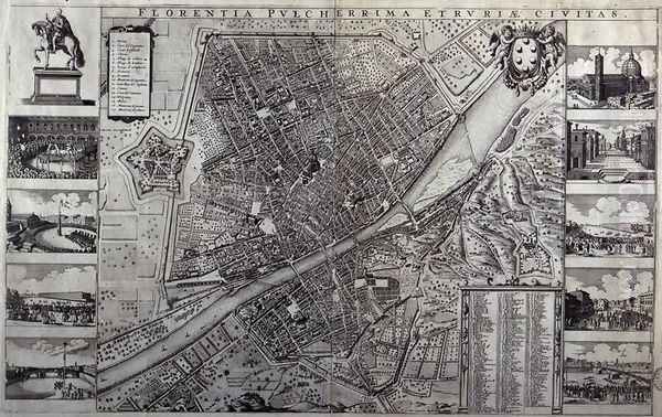 Map of the City of Florence Oil Painting by Wenceslaus Hollar