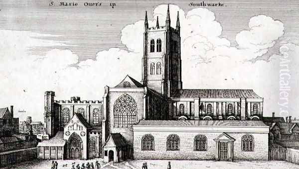 The Cathedral Church of St Saviour and St Mary Overie Southwark Oil Painting by Wenceslaus Hollar