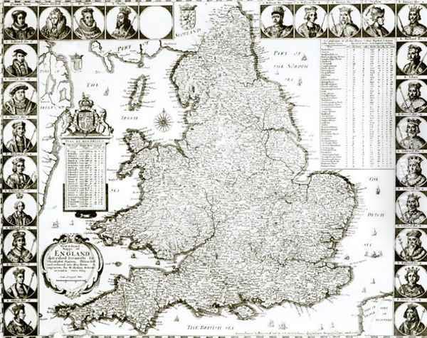 Map of England and Wales Oil Painting by Wenceslaus Hollar