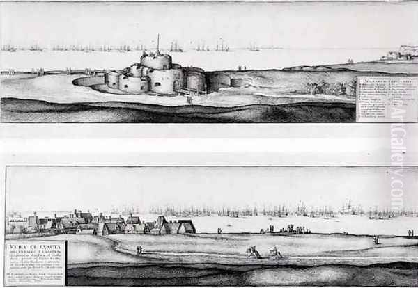 The Town and Castle of Deal Kent Oil Painting by Wenceslaus Hollar