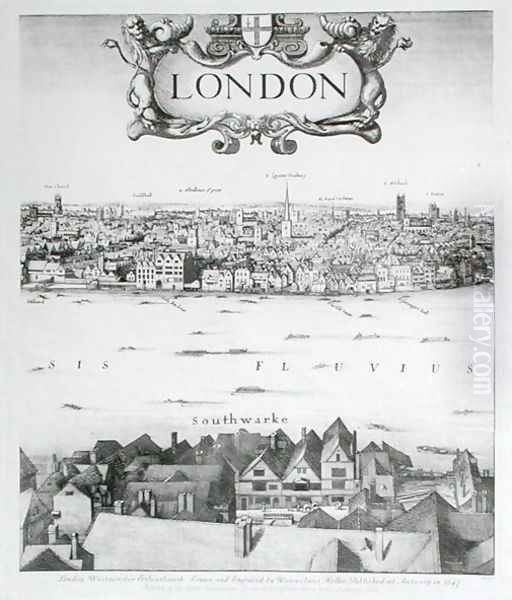 View of London 3 Oil Painting by Wenceslaus Hollar