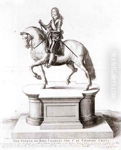 The statue of King Charles the 1st at Charing Cross Oil Painting by Wenceslaus Hollar