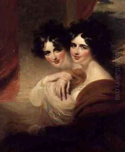 Congratulations portraits of two ladies Oil Painting by George Henry Harlow