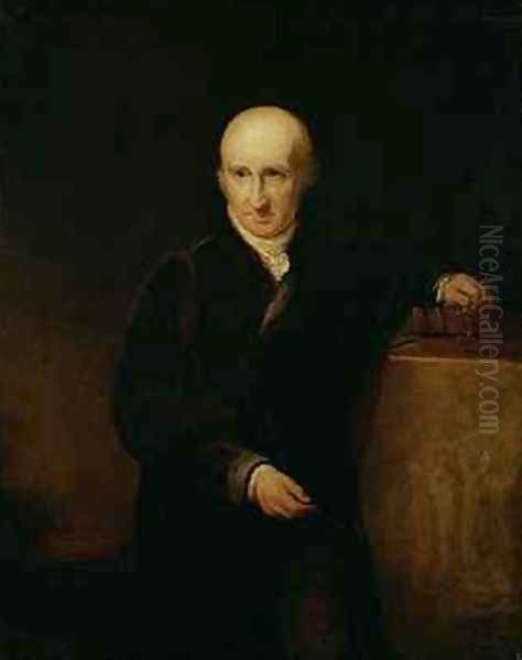 Portrait of Benjamin West 1738-1820 Oil Painting by George Henry Harlow