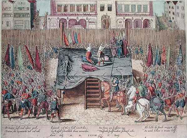 Execution of Philippe II de Montmorency 1518-68 Count of Hornes Brussels Oil Painting by Franz Hogenberg