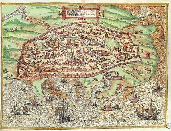 Map of Alexandria from Civitates Orbis Terrarum Coloniae Agrippinae Oil Painting by Franz Hogenberg