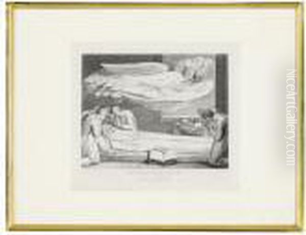 'the Grave'the Death Of The Good Old Man Oil Painting by William Blake