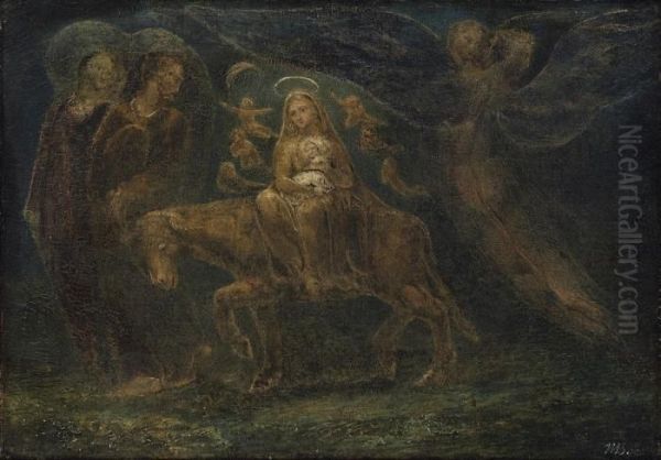 The Flight Into Egypt Oil Painting by William Blake