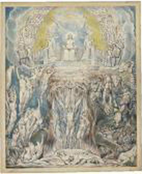 Day Of Judgment Oil Painting by William Blake