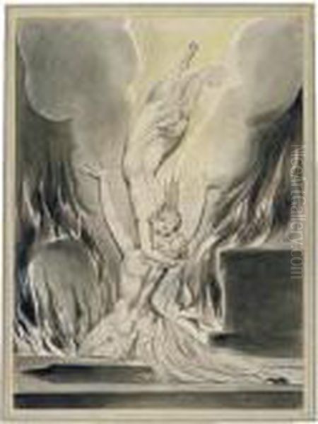 Reunion Of The Soul Oil Painting by William Blake