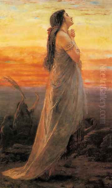 The Lament of Jephthah's Daughter Oil Painting by George Elgar Hicks