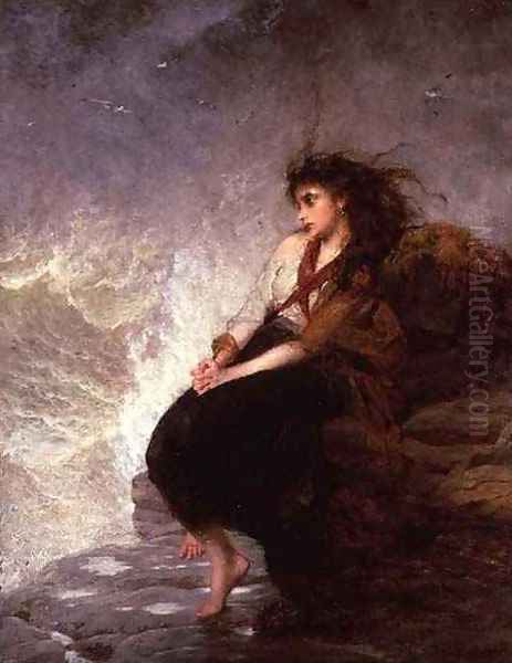 Alone Oh for the touch of a vanished hand Oil Painting by George Elgar Hicks