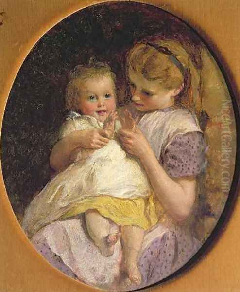 Pat a cake Oil Painting by George Elgar Hicks