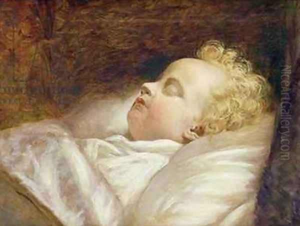 Young Frederick Asleep at Last Oil Painting by George Elgar Hicks