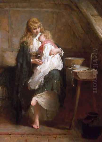 The Orphans Oil Painting by George Elgar Hicks