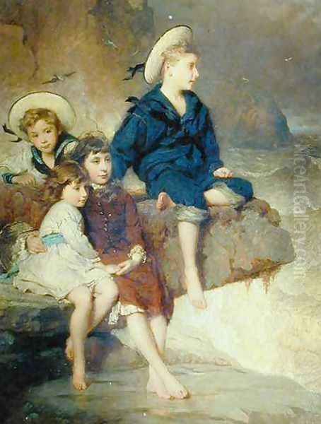 The Children of Sir Hussey Vivian BT Oil Painting by George Elgar Hicks