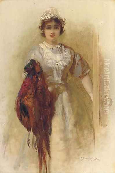 A brace of pheasants Oil Painting by George Elgar Hicks