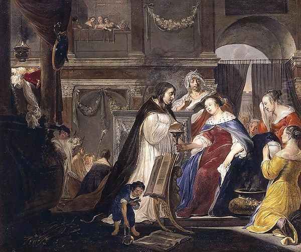 Commemoration of King Mausolus by Queen Artemisia Oil Painting by Arnold Houbraken