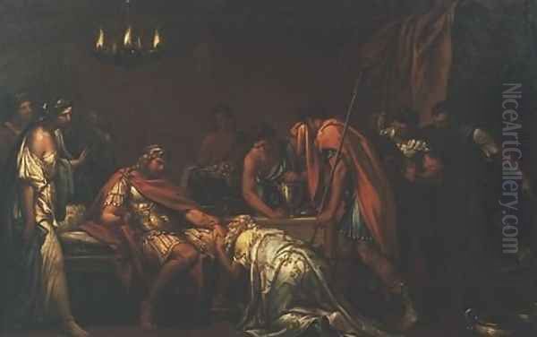 Priam Pleading with Achilles for the Body of Hector Oil Painting by Gavin Hamilton