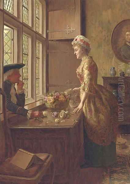 Love at the window Oil Painting by Edwin Hughes