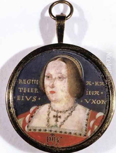 Portrait of Catherine of Aragon 1525-27 Oil Painting by Lucas Horenbout