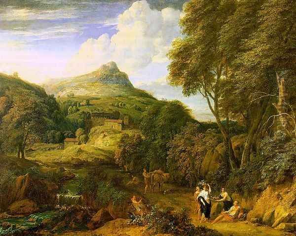 Mountainous Landscape Oil Painting by Cornelis Huysmans