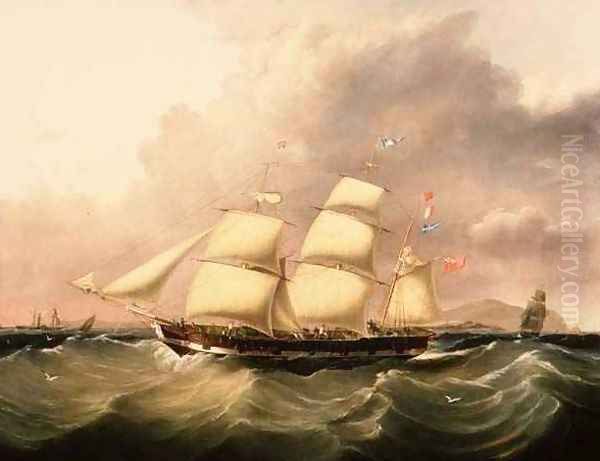 The Barque St Mary Calling for a Pilot off the Skerries Anglesey Oil Painting by Joseph Heard