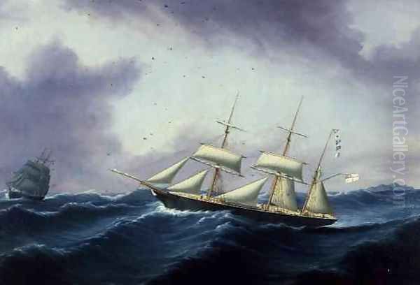 The Louisa Bragington on her Maiden Voyage from Liverpool to South America Oil Painting by Joseph Heard