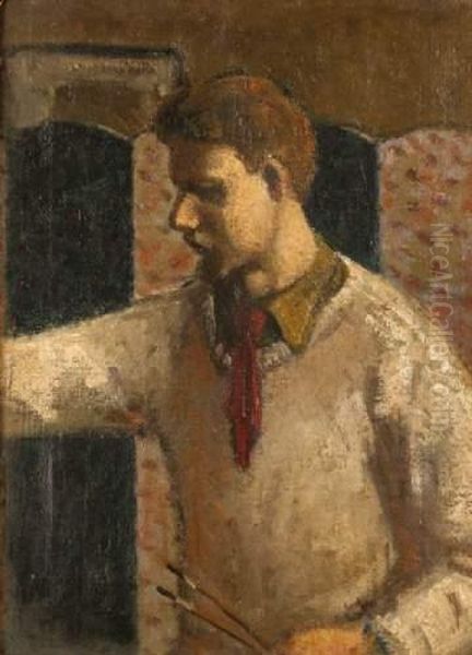 Autoportrait Oil Painting by Jacques-Emile Blanche